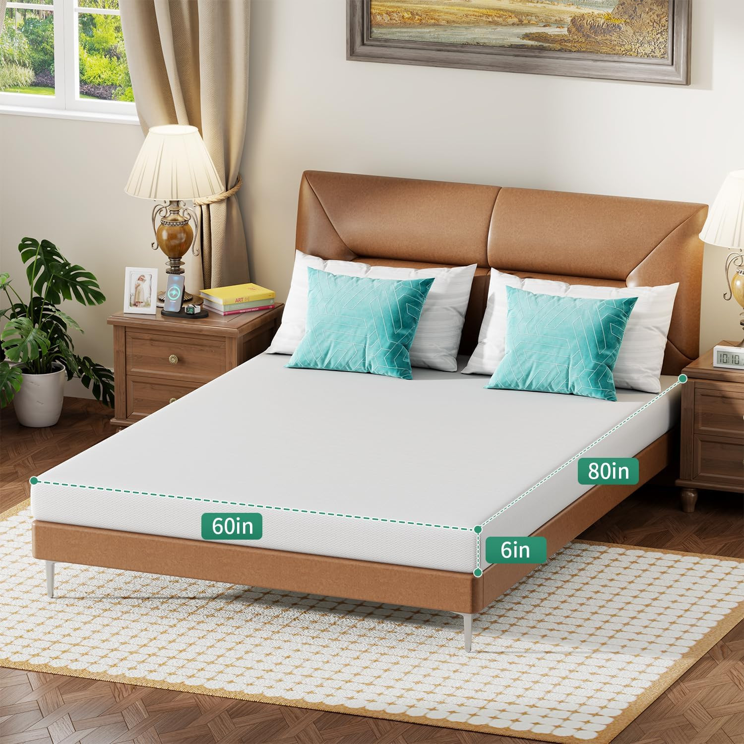 6 Inch Queen Mattress, Medium Firm, Breathable, Washable Cover, Bed in a Box