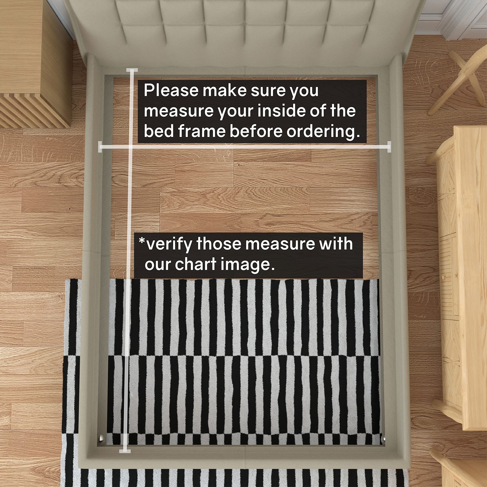 , 0.68-Inch Vertical Wooden Bunkie Board/Bed Slats, Queen, Beige
