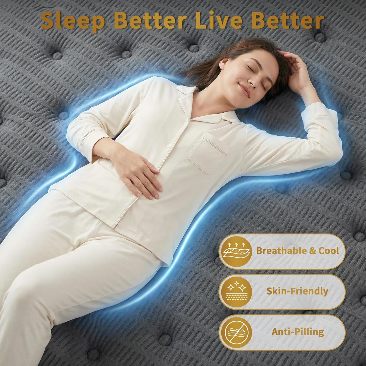 Inight Full Mattress, 12 Inch Medium Firm Hybrid, Nebulign Foam & Pocket Springs