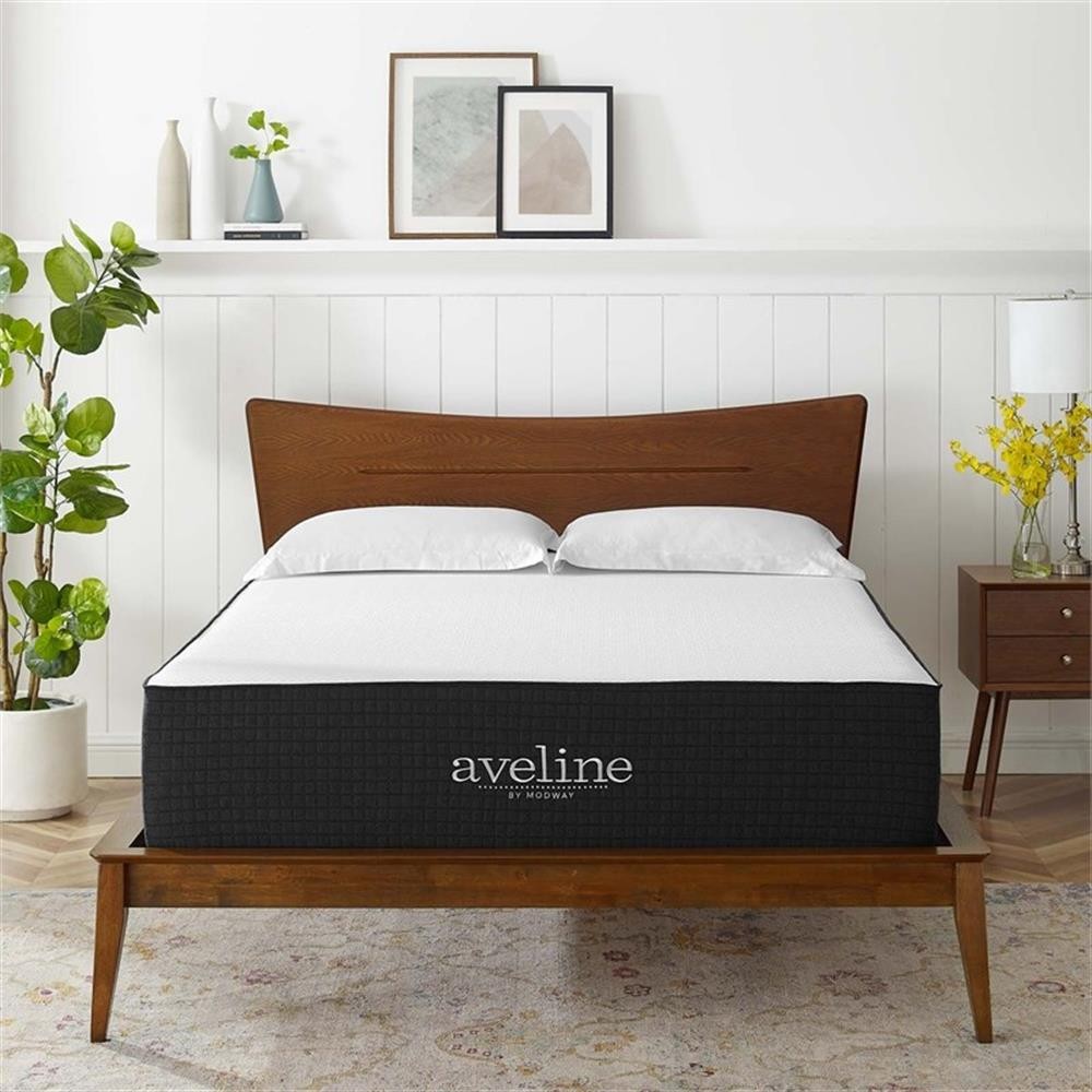 Modway Aveline 14″ Modern Style Memory Foam Queen Mattress in White
