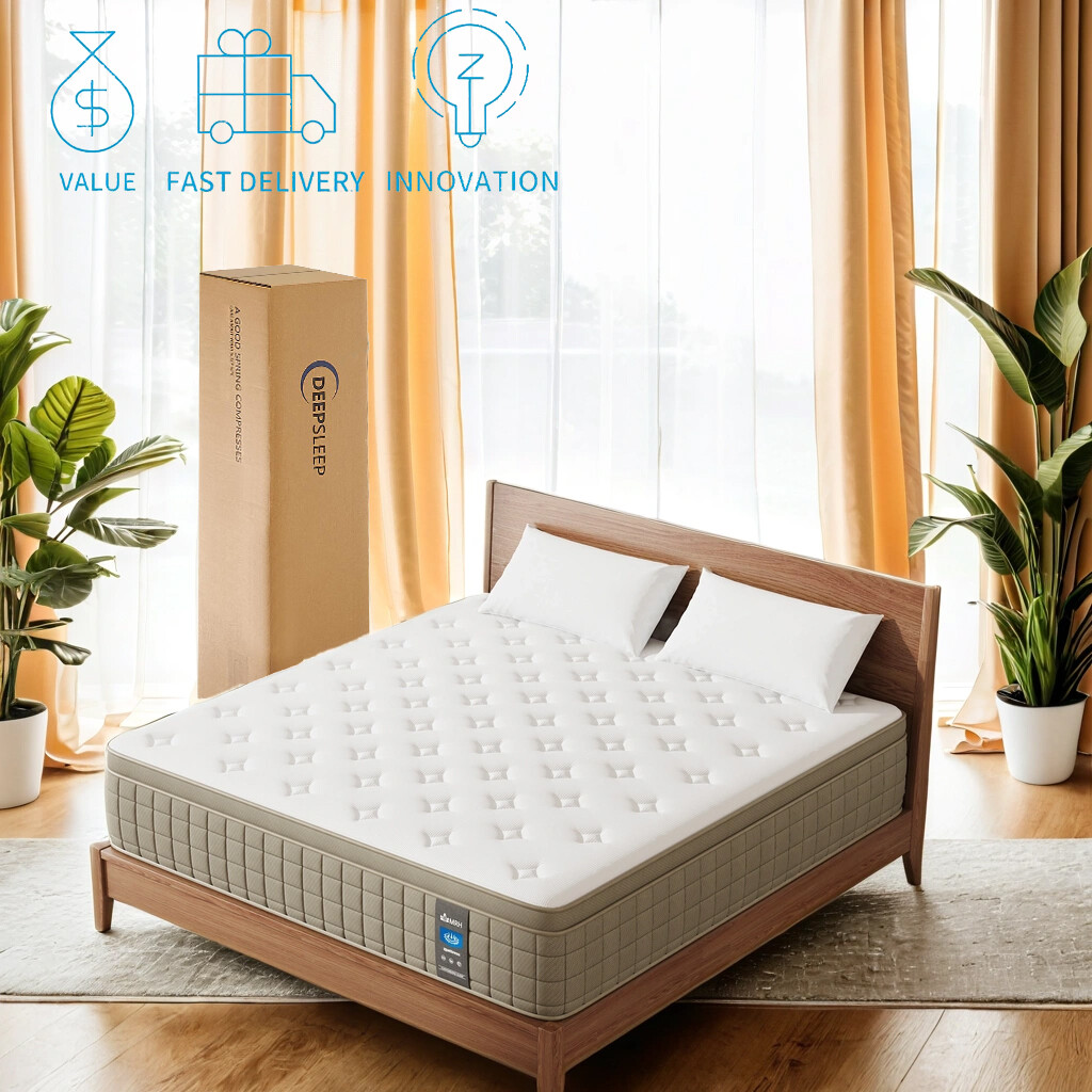 MRH 12 Inch, Pocketed Coil, Box Mattress, Hybrid Mattress, Innerspring Mattress,