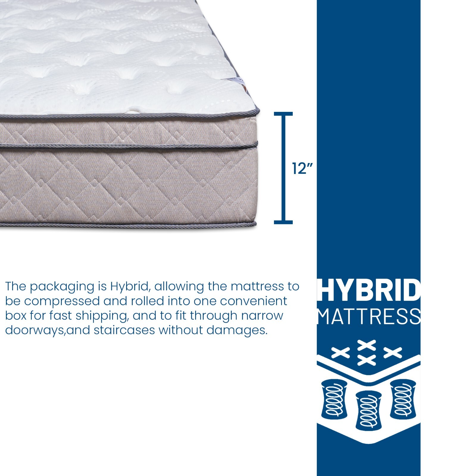 Continental Sleep, 12-Inch Ultra Plush Pocket Coil Hybrid Mattress