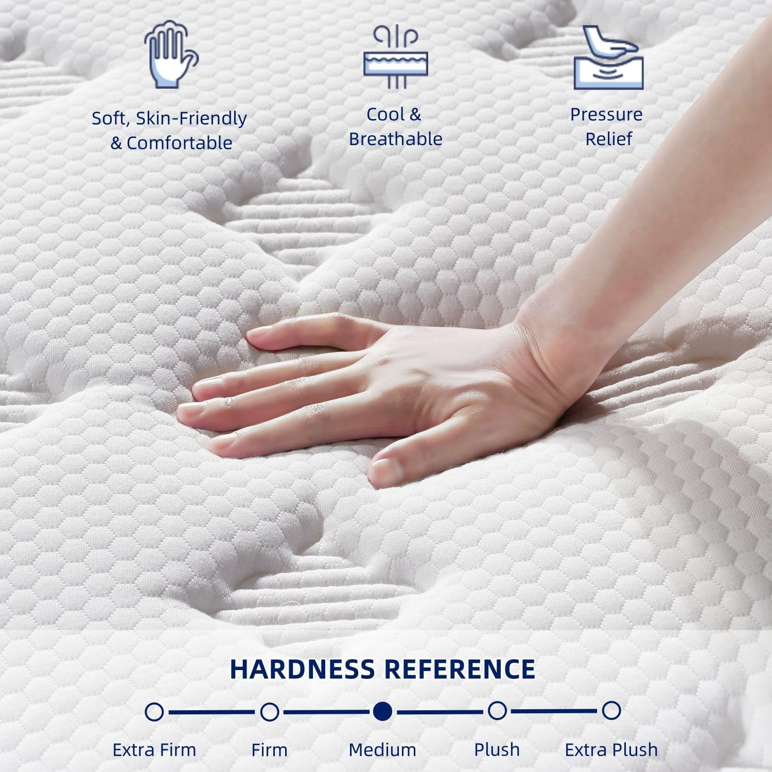 Upgraded 14″ King Hybrid Mattress with Gel Foam & Pocket Springs, 365-Night Tria