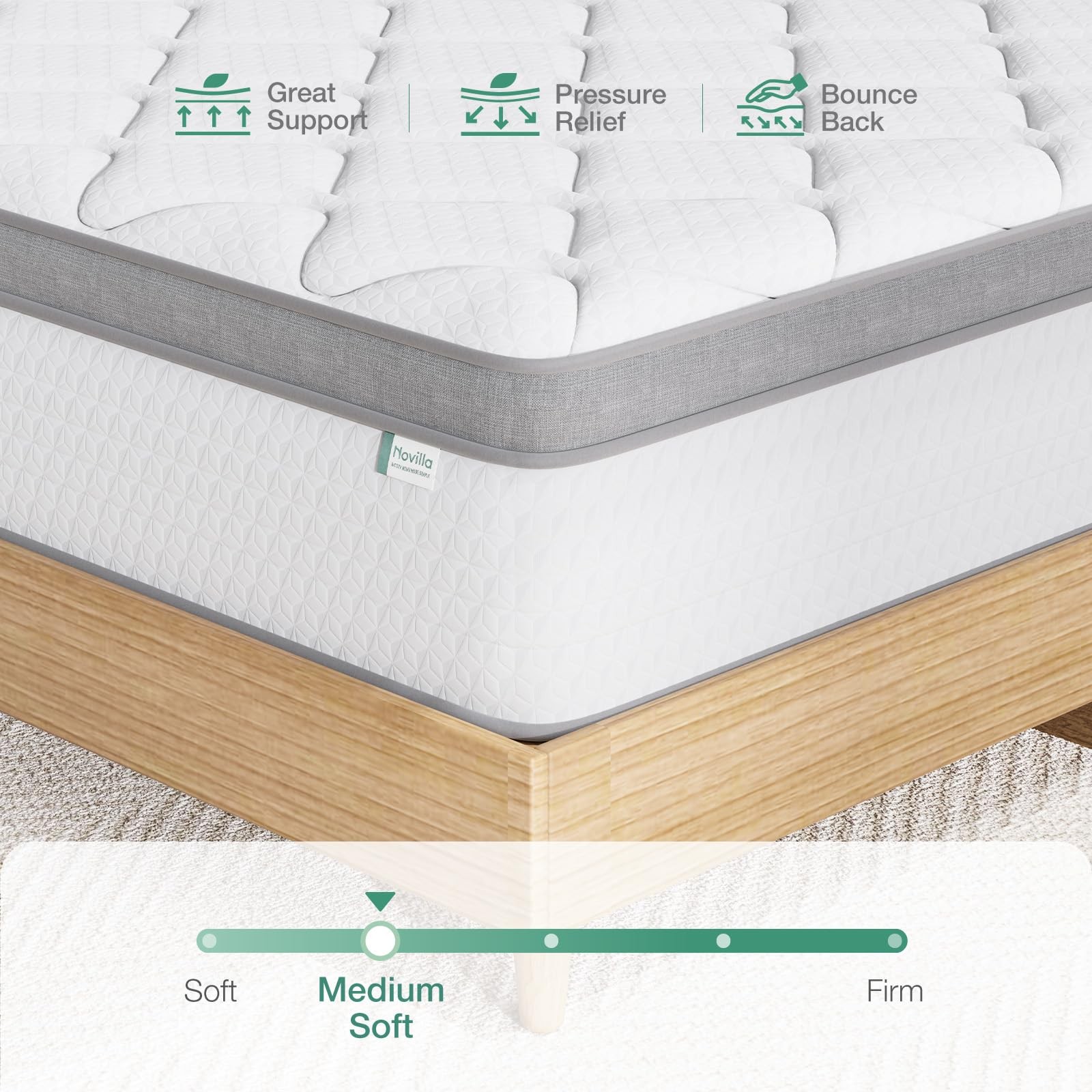 Twin Mattress, 10 Inch Twin Hybrid Mattress in a Box, Pocket Innerspring Pill…