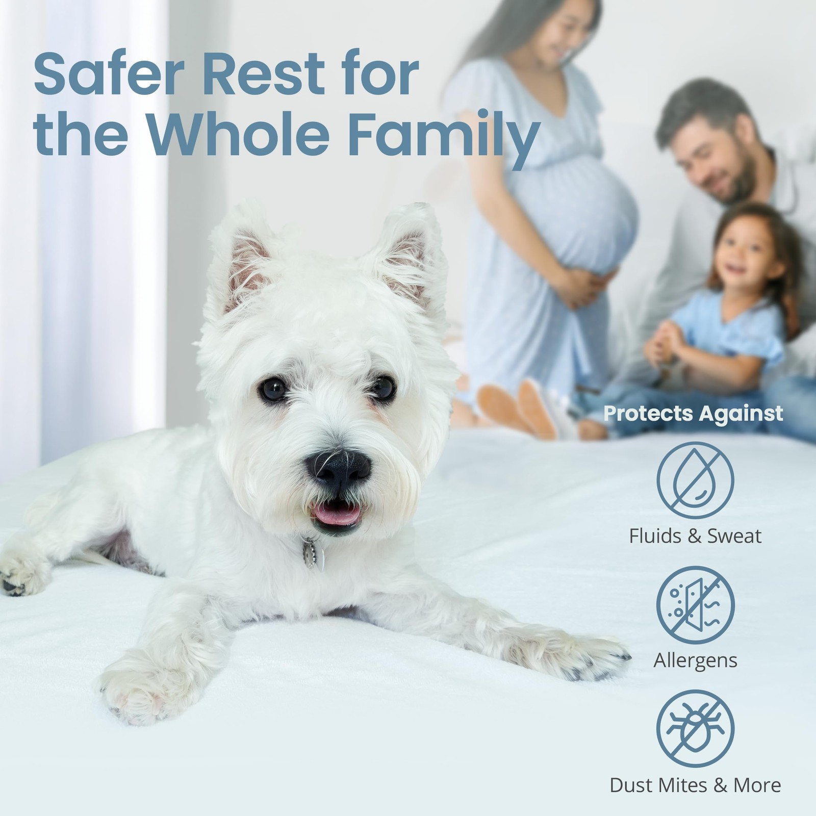 SafeRest Waterproof Twin XL Size Mattress Protector – XL, Pure White