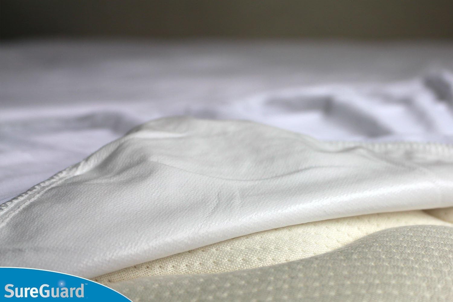 SureGuard Queen Size Mattress Protector – 100% Waterproof, Queen, White