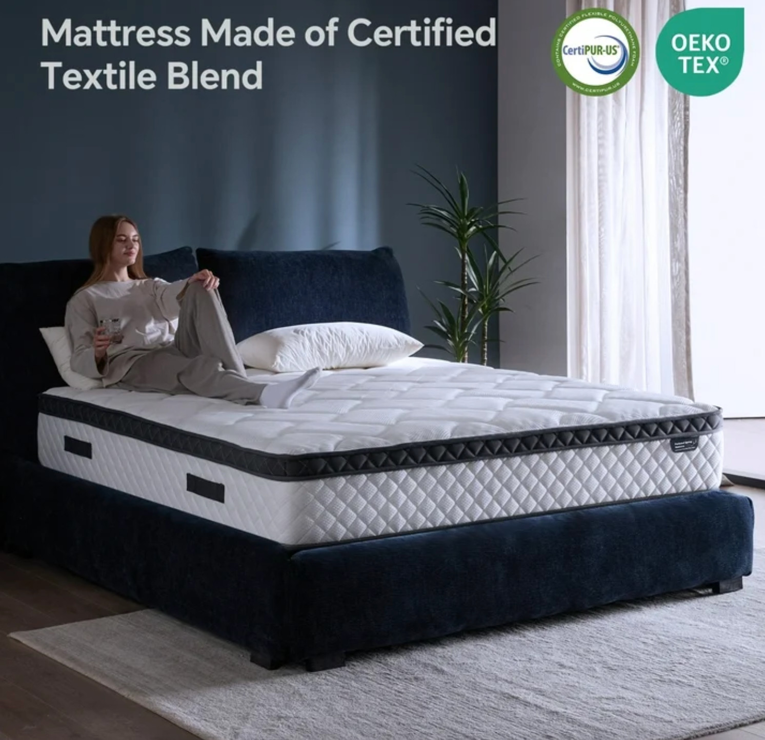 10″ Colchon QUEEN Gel Memory Foam Hibrido Cama Queen Hybrid Mattress Medium Firm