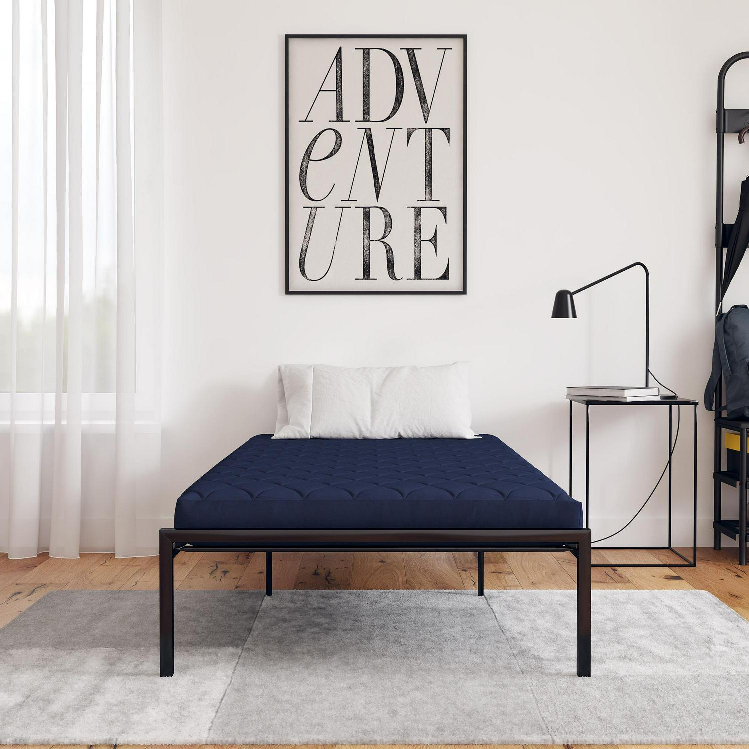 Twin Size 6″ Mattress in-a-Box For Bunk Bed, Daybed, Quilted Top Polyester Navy