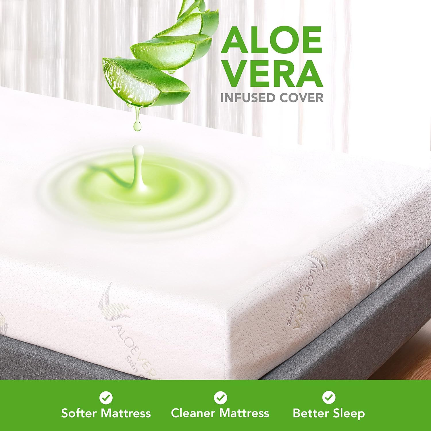 Aloe Infused Extra Firm Memory Foam Mattress, California King, White