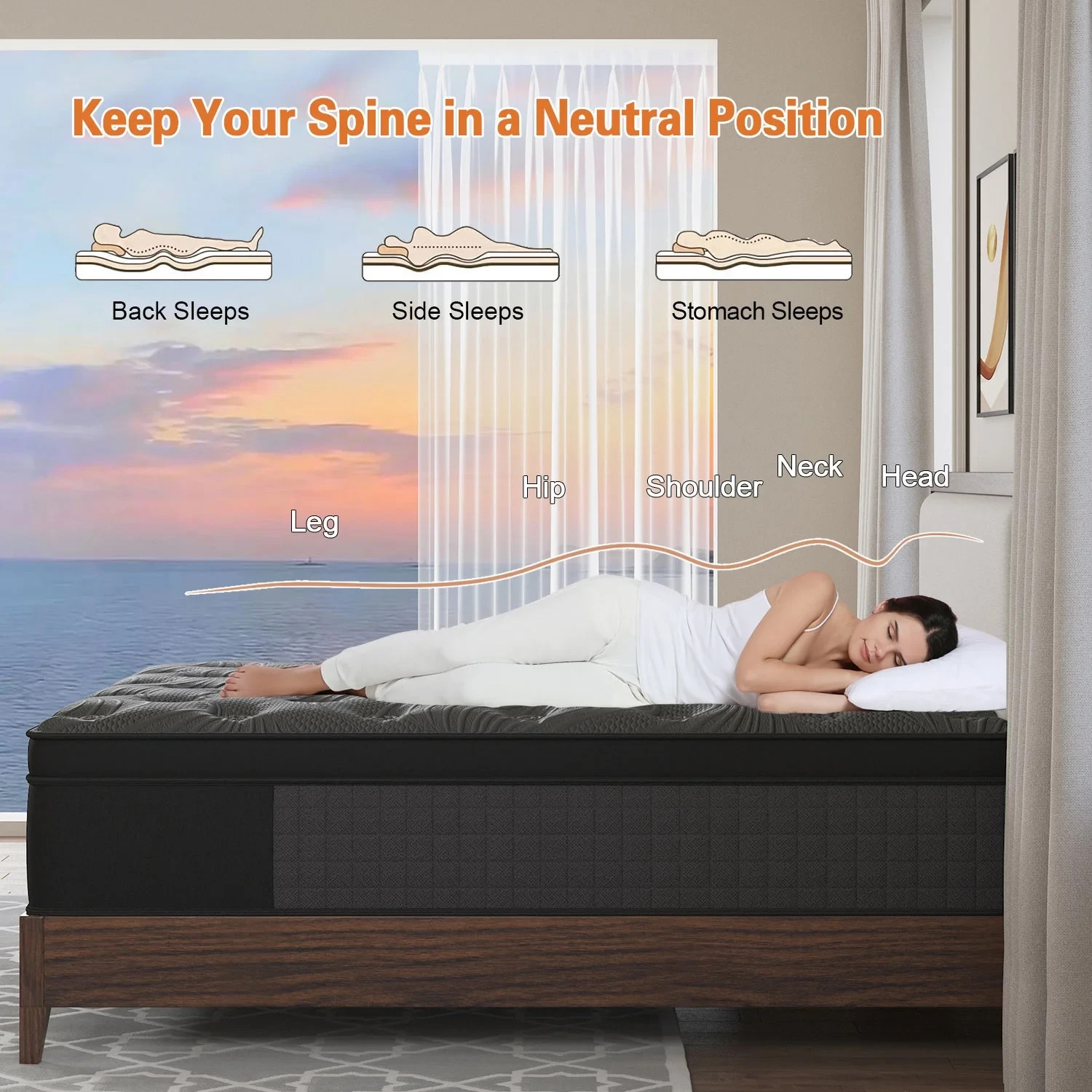 14″ Colchones Full Gel Memory Foam Hibrido Cama Full Mattress Hybrid Medium Firm