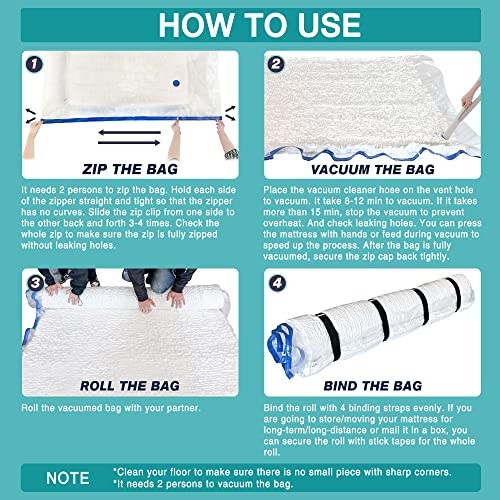 Queen Full Mattress Storage Vacuum Bag for Moving Storage, for Queen-Full