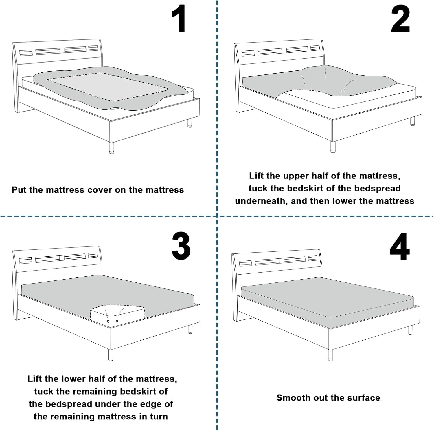 SPRINGSPIRIT Full Size Waterproof Mattress Protector, Full, White