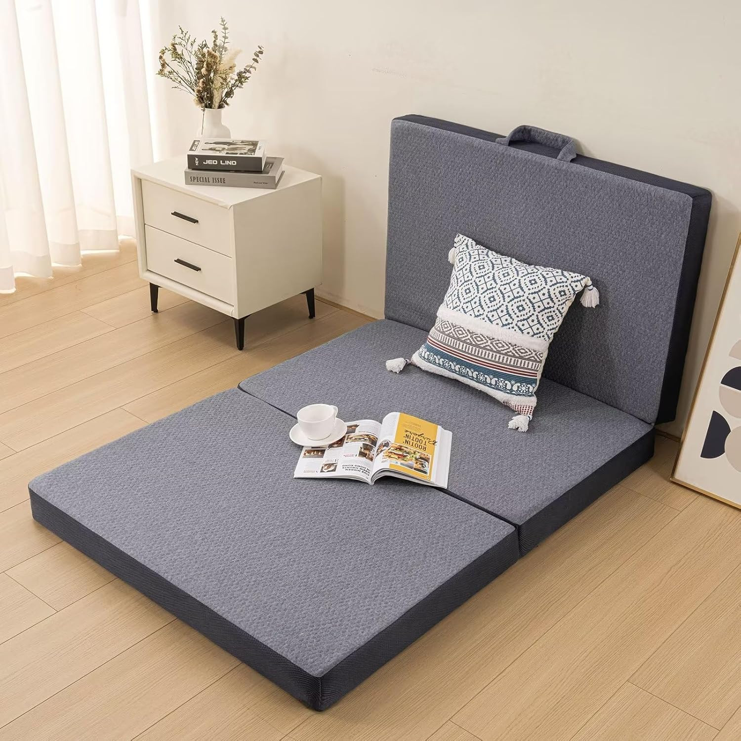 Vamcheer Tri Folding Mattress Twin Size – 3 Inch Foldable Mattress for Travel/Rv