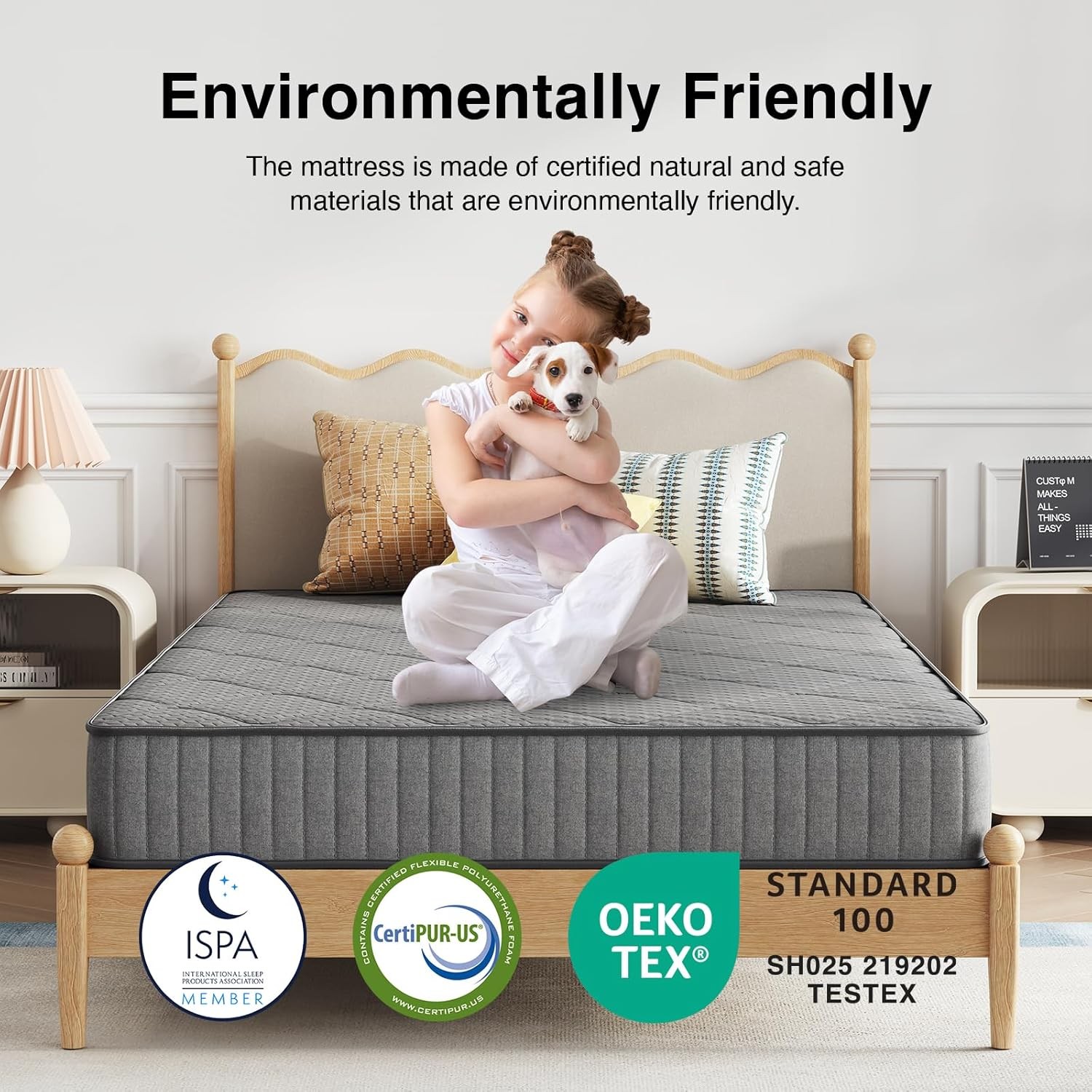 Twin XL Mattress 8 Inch Hybrid Cooling Memory Foam Pocket Coil Bed in Box