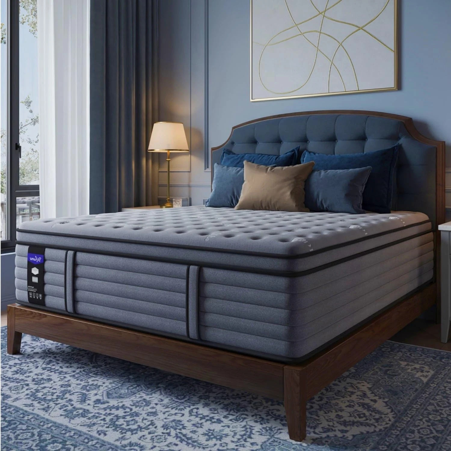 Firm Queen Size Mattress, Hotel Luxury 14 Inch Hybrid Queen Size Mattress in a B