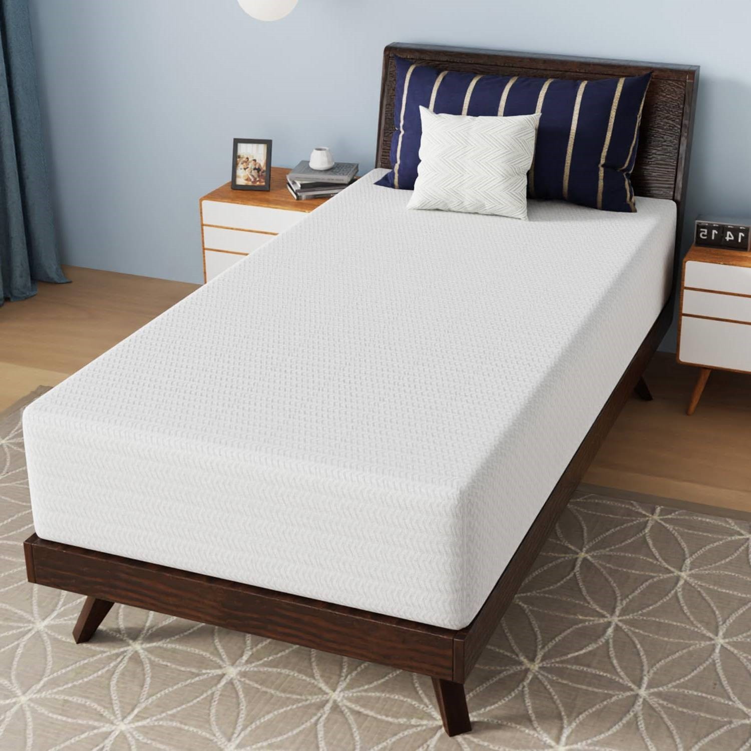 Twin 12in Charcoal Memory Foam Mattress with Removable Cover