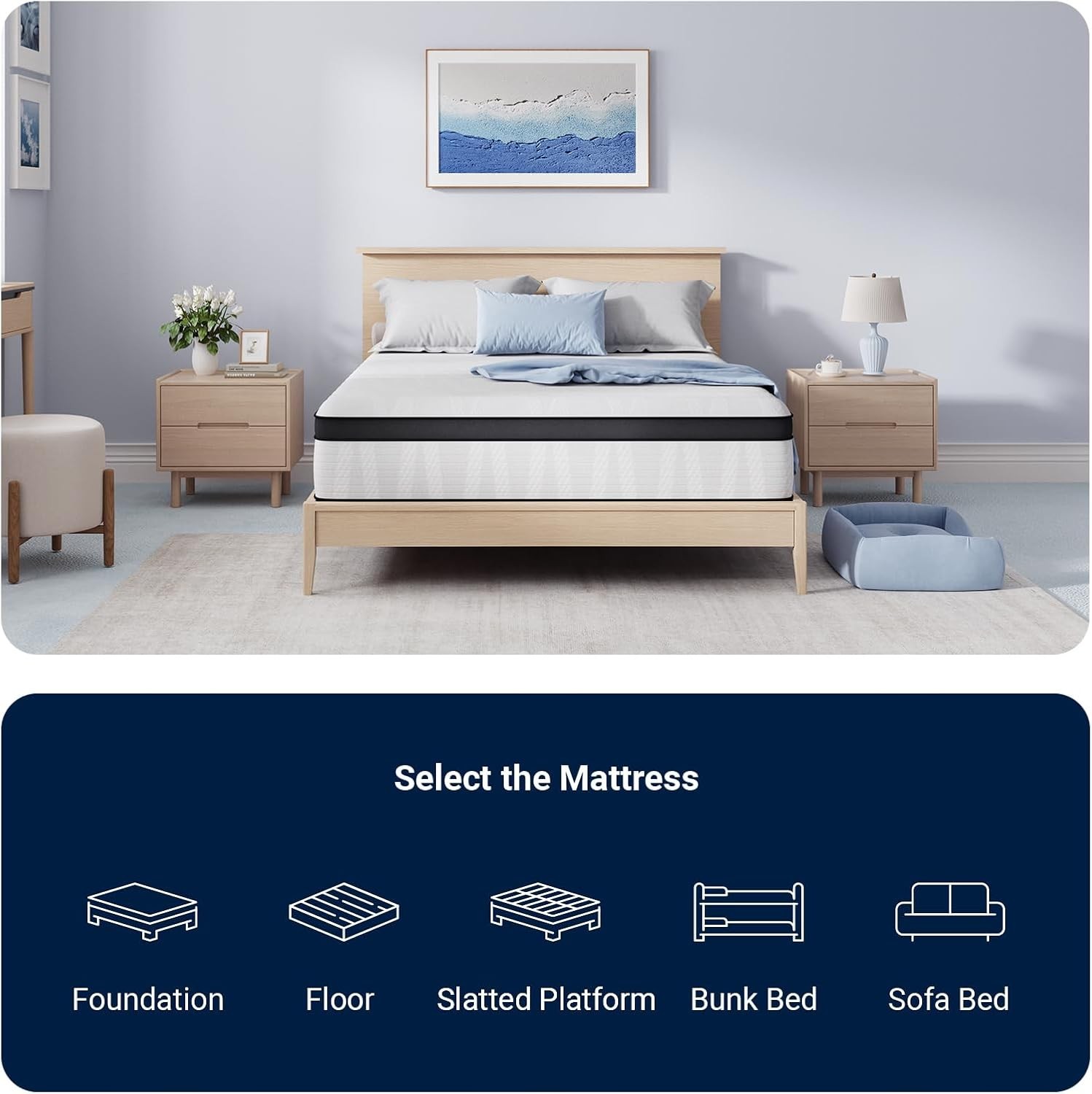 Twin Mattress, 10 Inch Twin Size Hybrid Mattress in a Box, Medium Firm Bed wi…