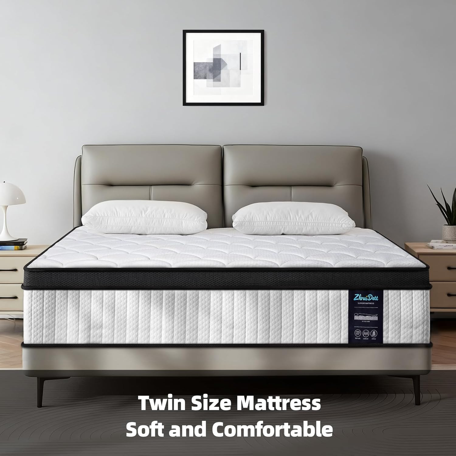 10 Inch Twin Hybrid Mattress with Memory Foam & Pocket Springs for Comfort