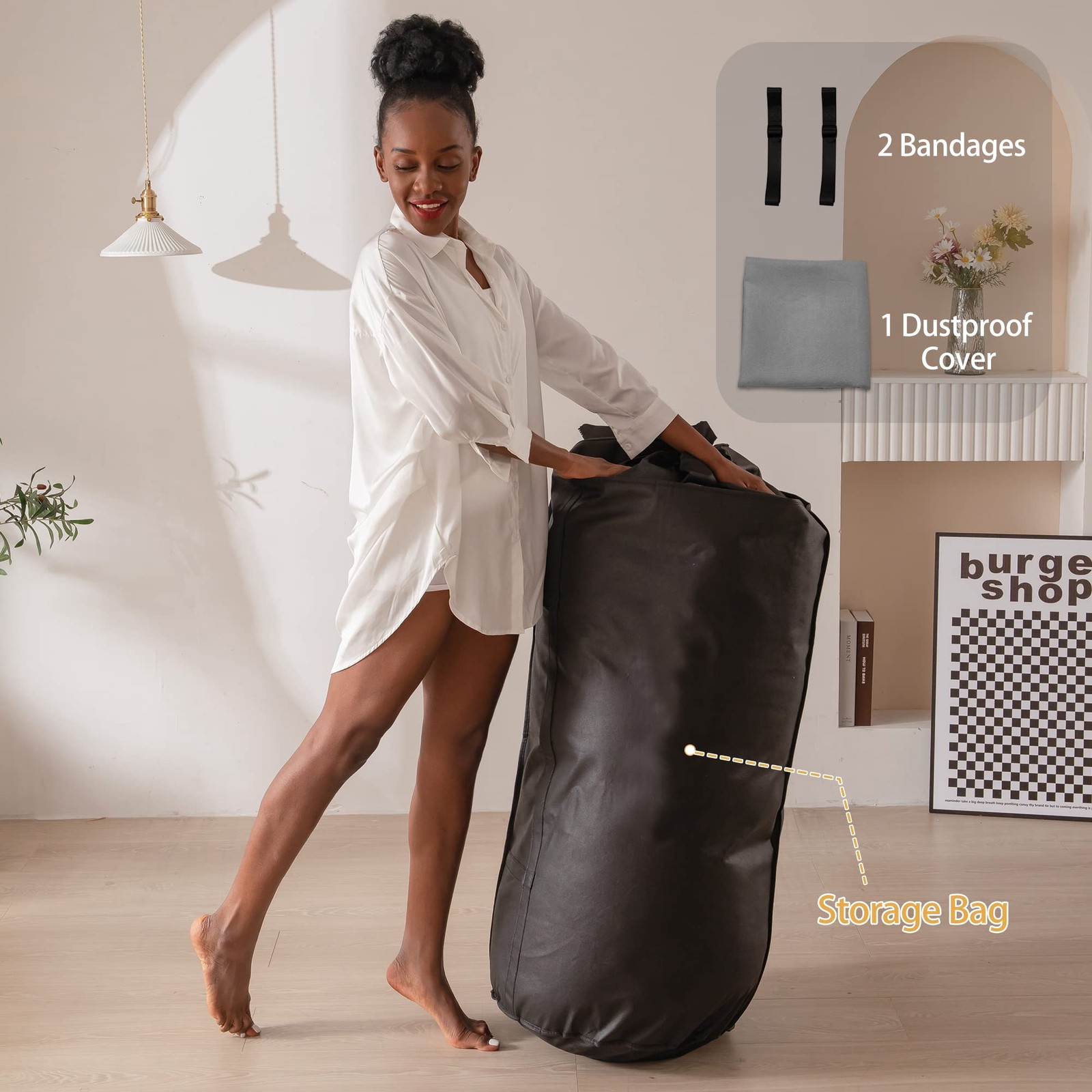 Japanese Floor Mattress Futon, Foldable Sleeping Pad, Kids Dorm Bed, Grey Full