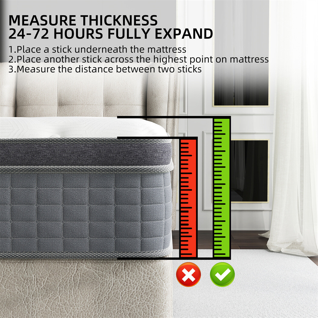 12″ Mattress Twin Full Queen King Size Hybrid Pocket Spring Memory Foam MICOOLS