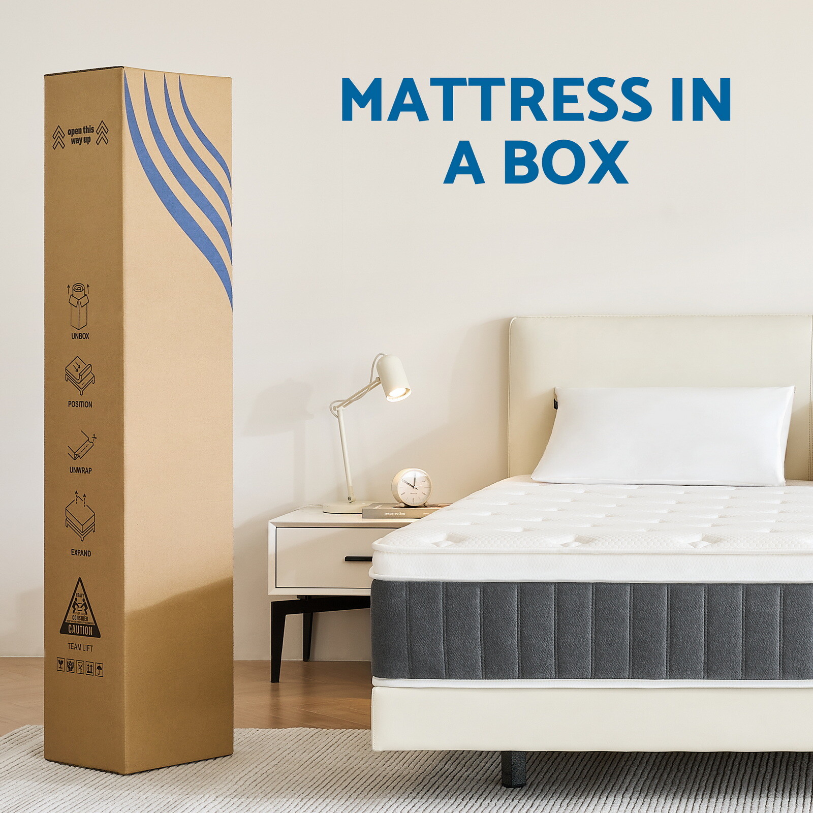 10″ 12″ 14″ Hybrid Spring Gel Memory Queen Mattress Twin Full King Size In A Box