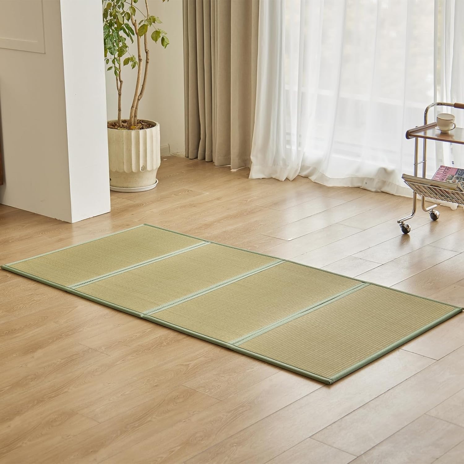 Japanese Tatami Mat,(Twin XL,83″ x 39″ x 0.5″),100% Rush Grass Portable#2564M Y1