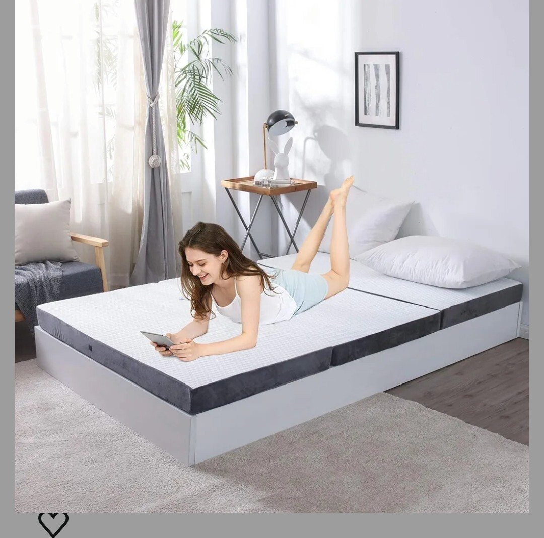 Memory Foam Tri-Folding Mattress with Super Soft Removable Bamboo Cover 38/75/4