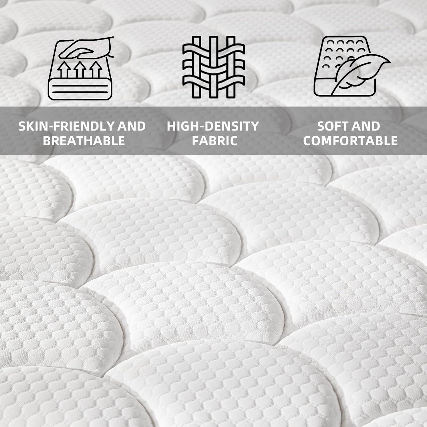 10 Inch Twin Hybrid Mattress with Memory Foam & Pocket Springs for Comfort