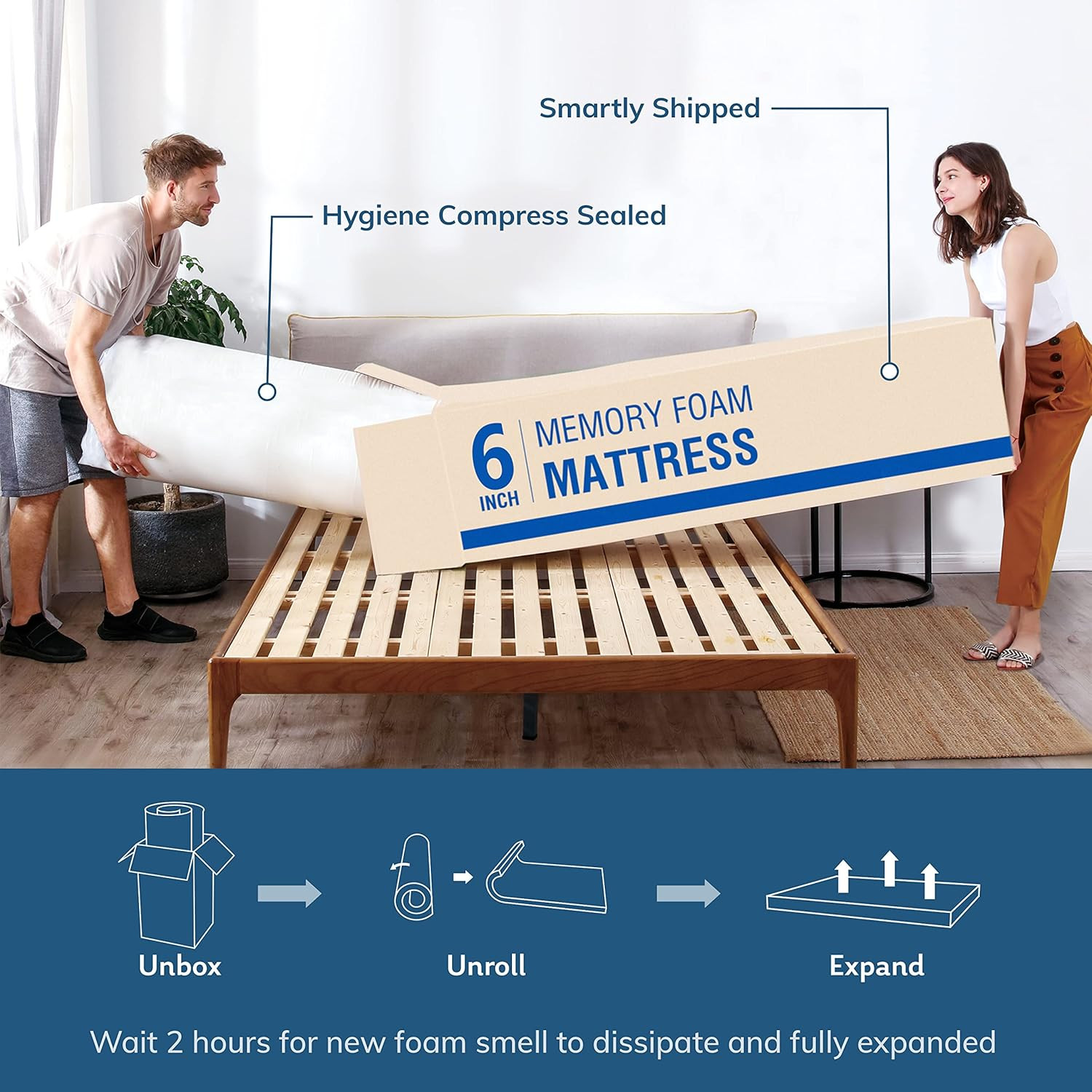 EGO 6″ Green Tea Memory Foam Mattress – Cooling, Fiberglass-Free, CertiPUR-US