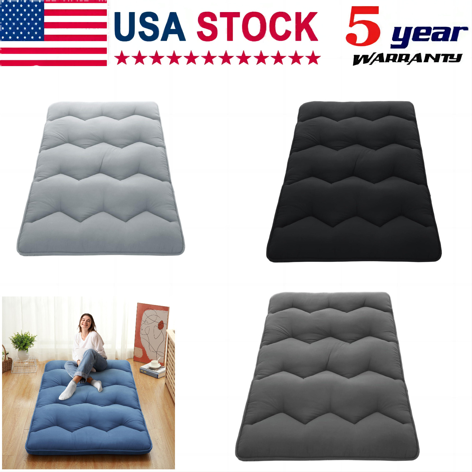 Floor Mattress Japanese Futon Mattress Sleeping Tatami Mat Twin/Full/Queen Size