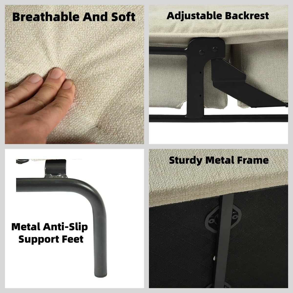 Modern Bei Futon Sofa Bed, 3-Posit Adjustable Barest,