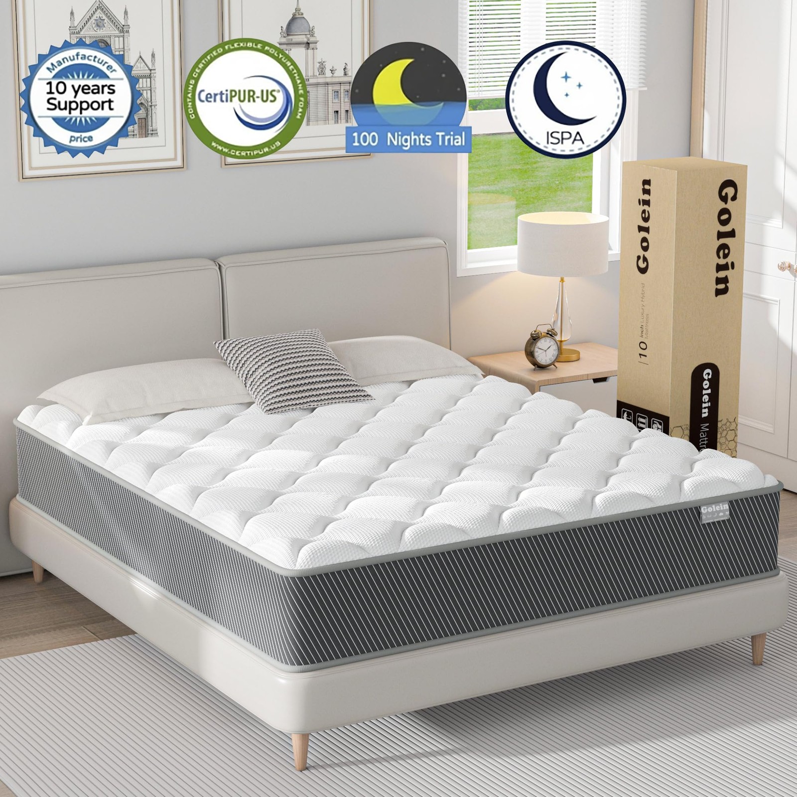 Full Size Mattress, 10 Inch Memory Foam Mattress in a Box with Pocket Spring,…