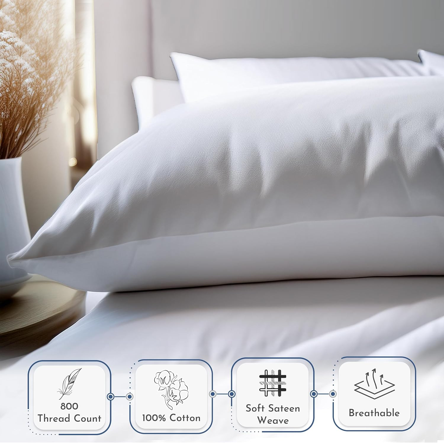 Heirloom Soft, Smooth & Thick Certified 800 Thread Count 100% Cotton Sateen Is S