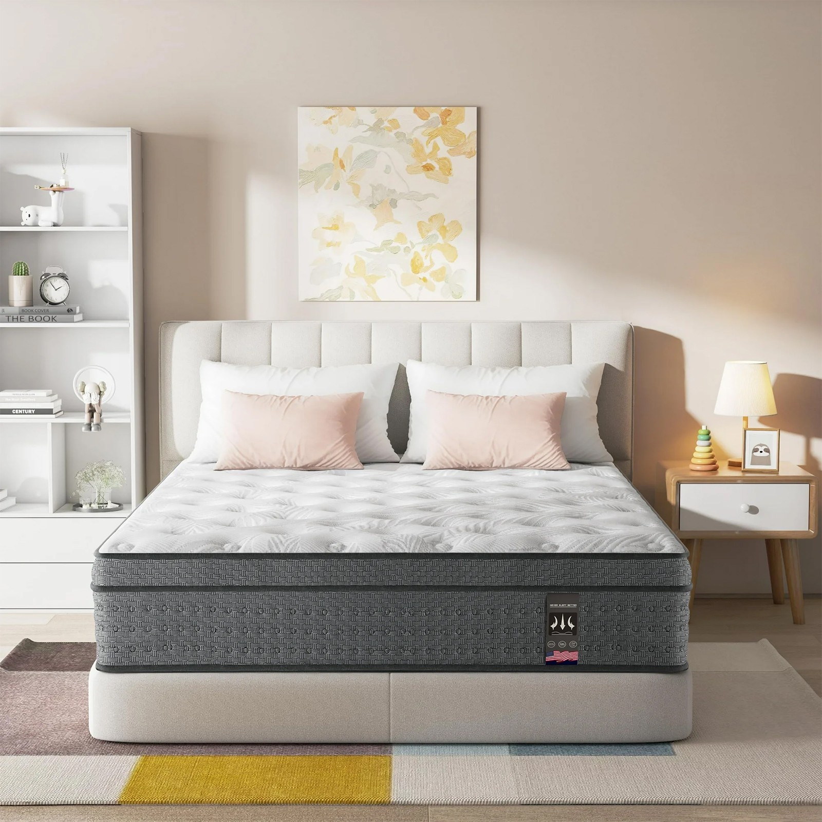 14″ Twin Hybrid Mattress Gel Memory Foam Pocket Spring Mattress Motion Isolation