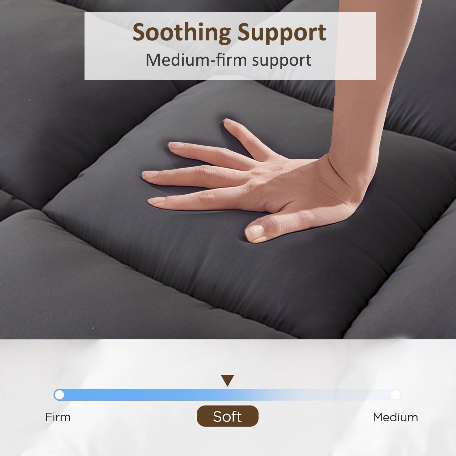 Thick Mattress Topper Twin Size – Non-Slip Mattress Pad Cover for Back Pain B…