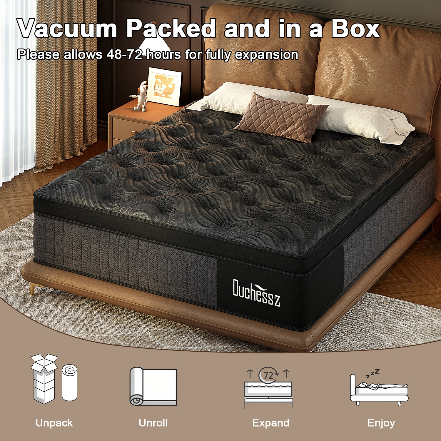 10″12″14″ Twin Full Queen King Size Mattress in a Box Hybrid Spring Memory Foam