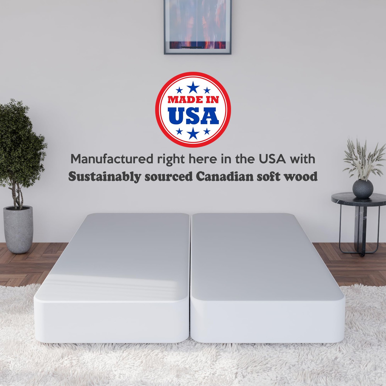 , 4-Inch Sturdy Box Spring for Mattress Support-Durable and Fully Assembled, …