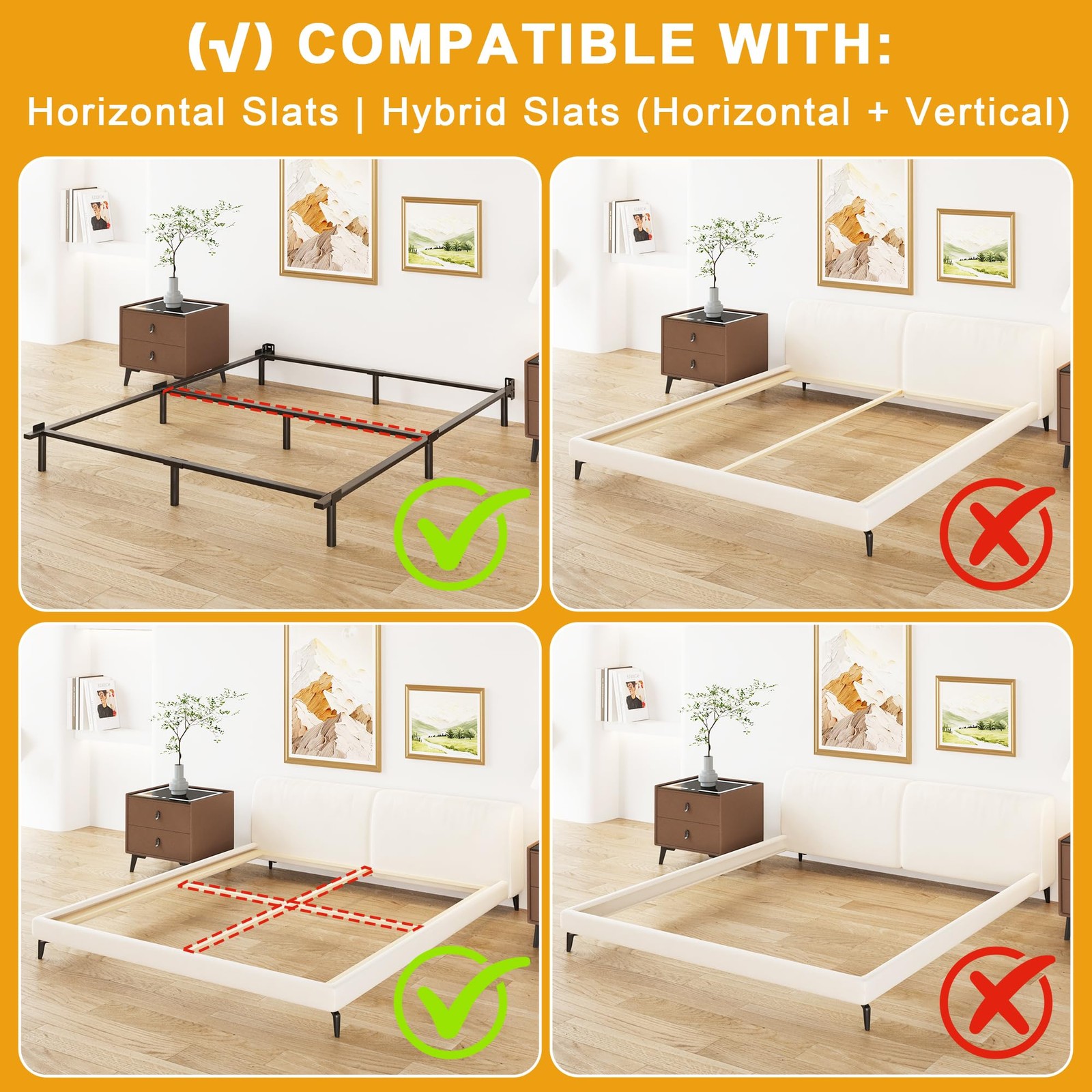 4 Inch Split California King Box Spring, Heavy Duty Metal Cal King Box Spring Ma