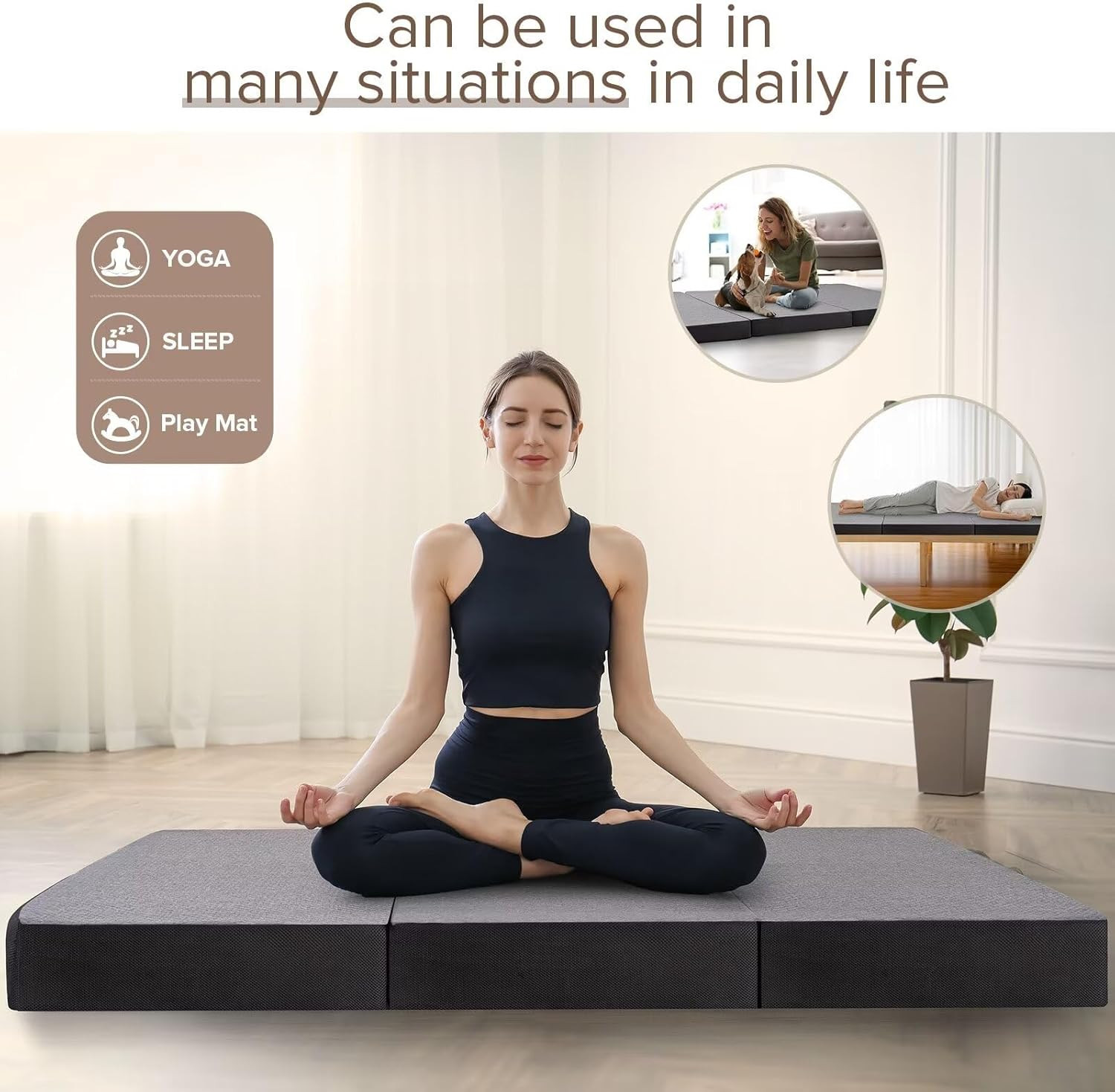Vamcheer Tri Folding Mattress Twin Size – 3 Inch Foldable Mattress for Travel/Rv