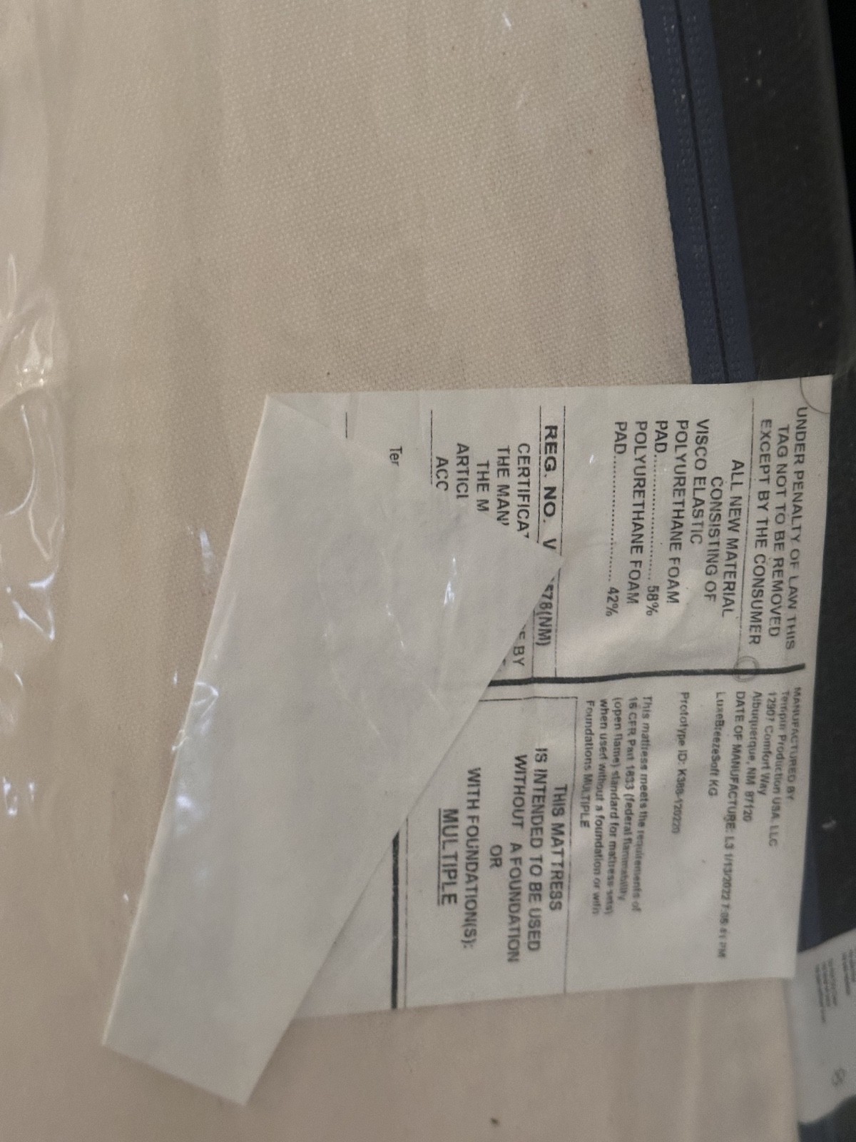 California King Size Tempurpedic Luxebreeze Soft Mattress