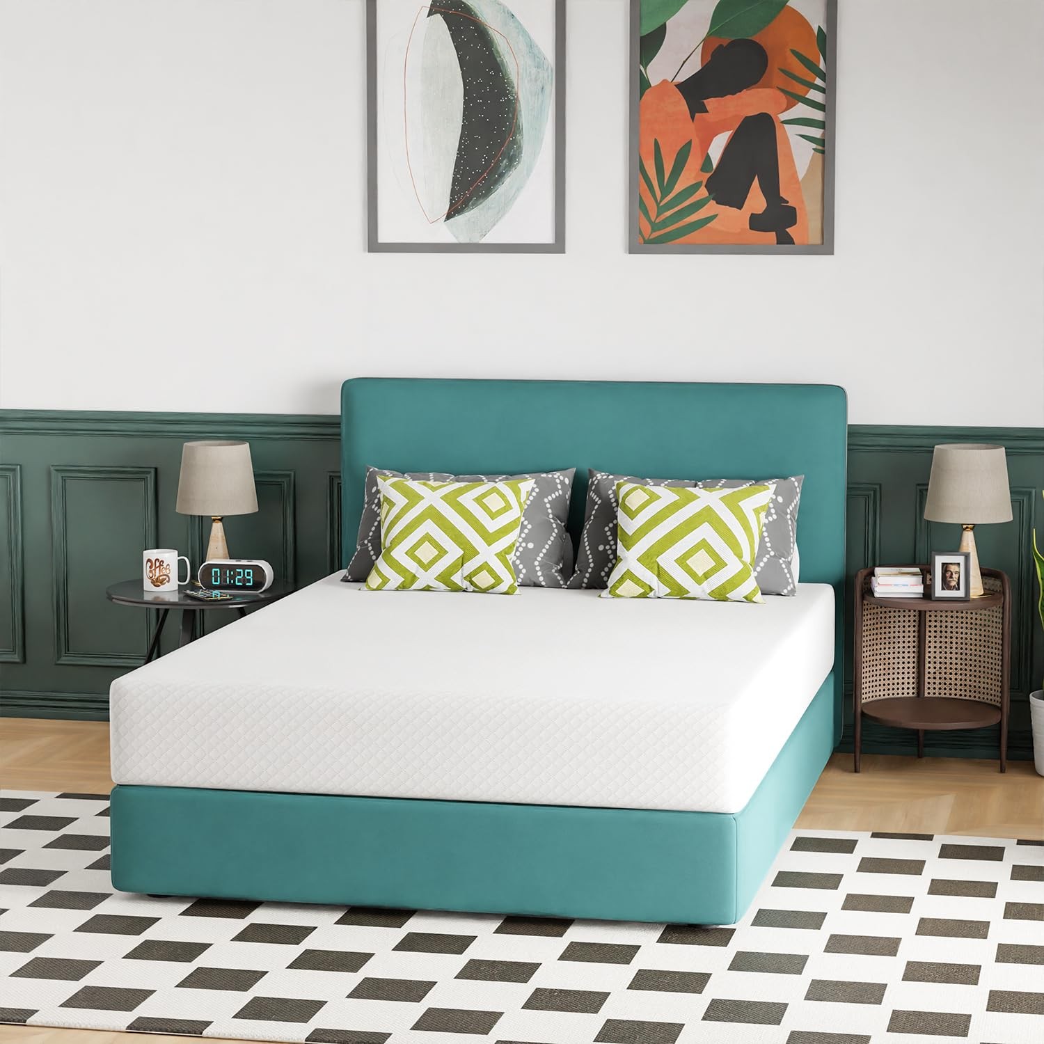 FDW | 10 Inch Queen Mattress | Medium Firm | Gel Memory Foam Mattress | White…