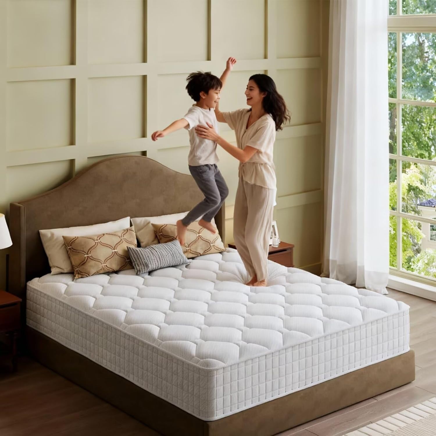 Queen Mattress, 14 Inch Hybrid Memory Foam Mattress in a Box, Cooling Gel for Pr
