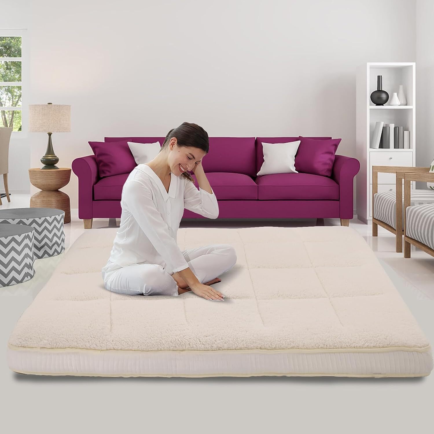 4″ Fold Sleep Floor Mat Single Bed Memory Foam Topper Camping Guest Mattress