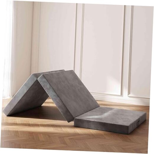 Swbvs Tri-Fold Memory Foam Mattresses, 4 inch Twin Folding 4inch-Tw” Grey