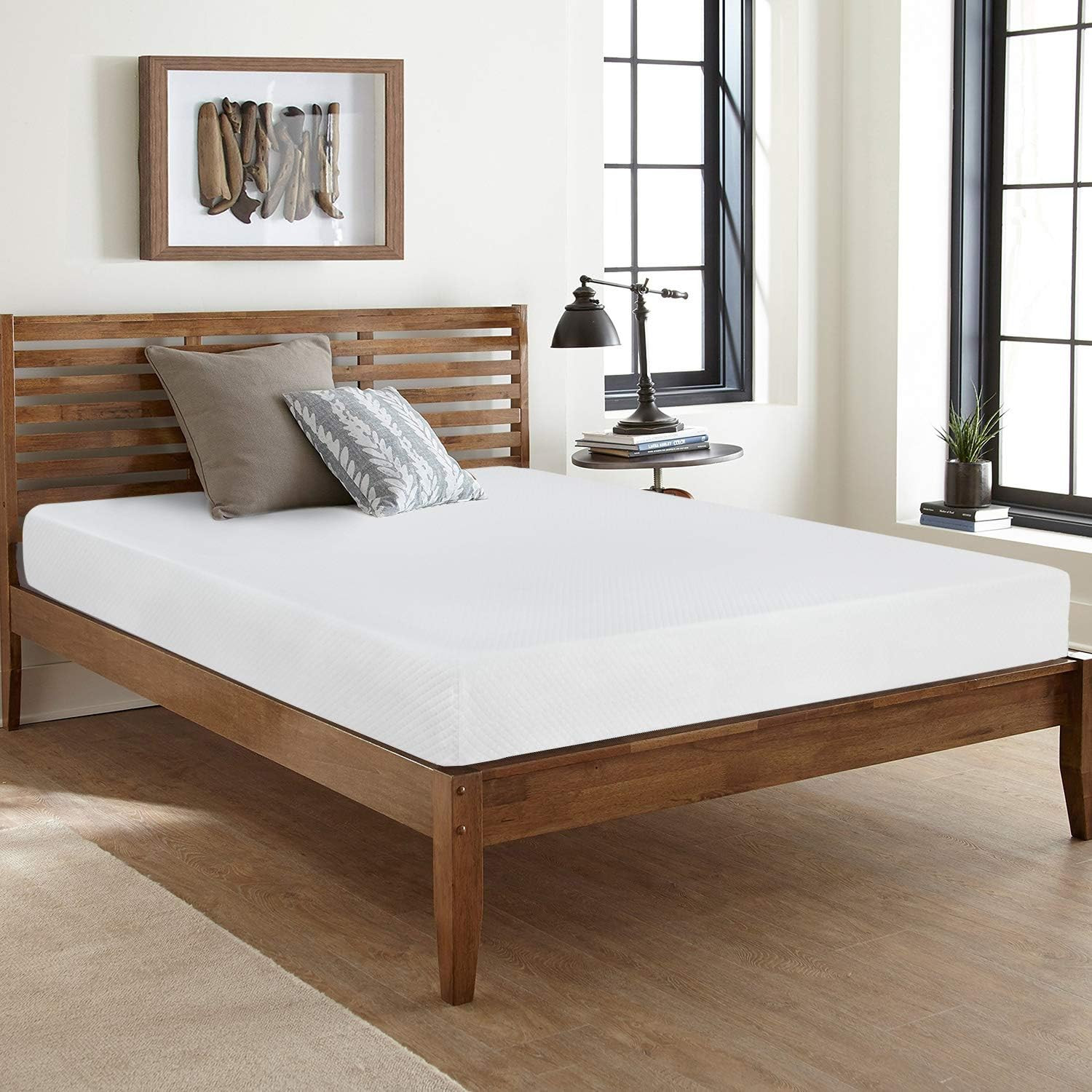 | 8 Inch Full Mattress | Medium Firm | Gel Memory Foam Mattress | White | Bed in