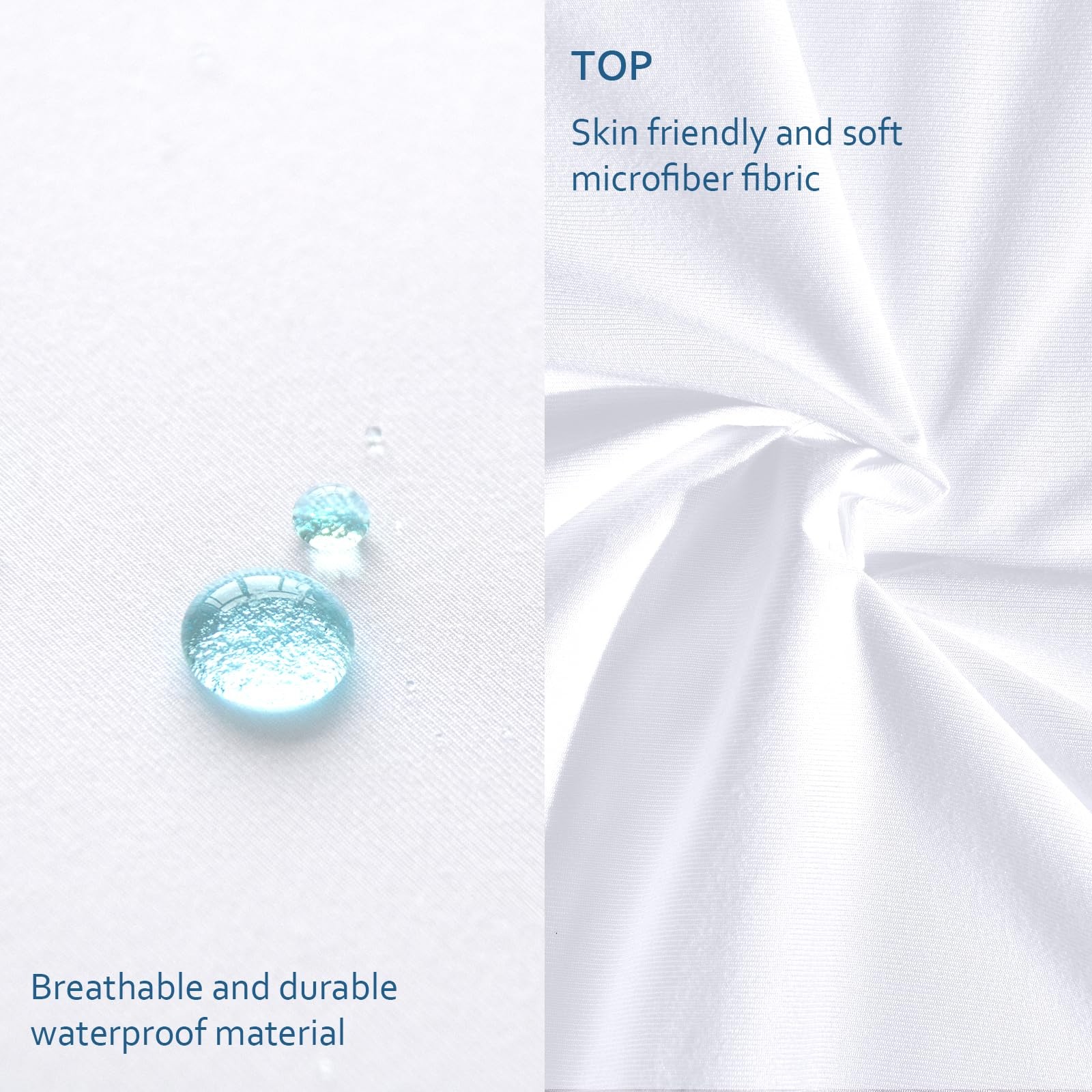 Moonsea Queen Size Mattress Protector Waterproof,Mattress Cover Queen, White