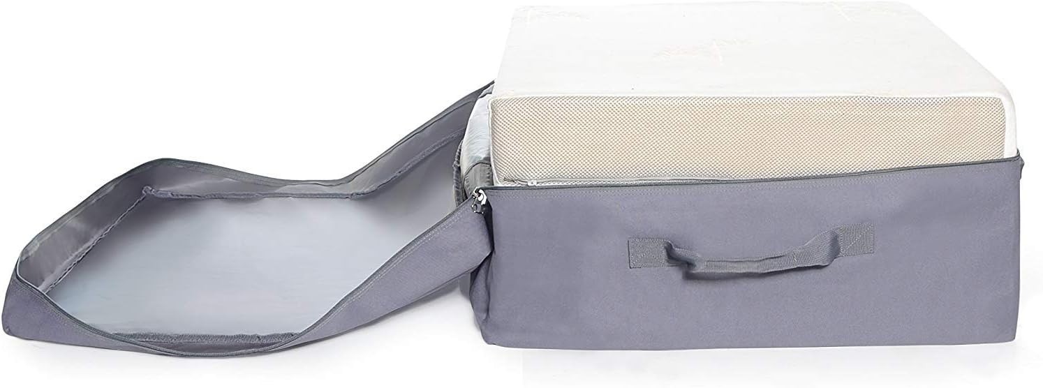 Lightweight Gray Carry Cover for 4″ Twin Tri-Fold Mattress – Easy Portability