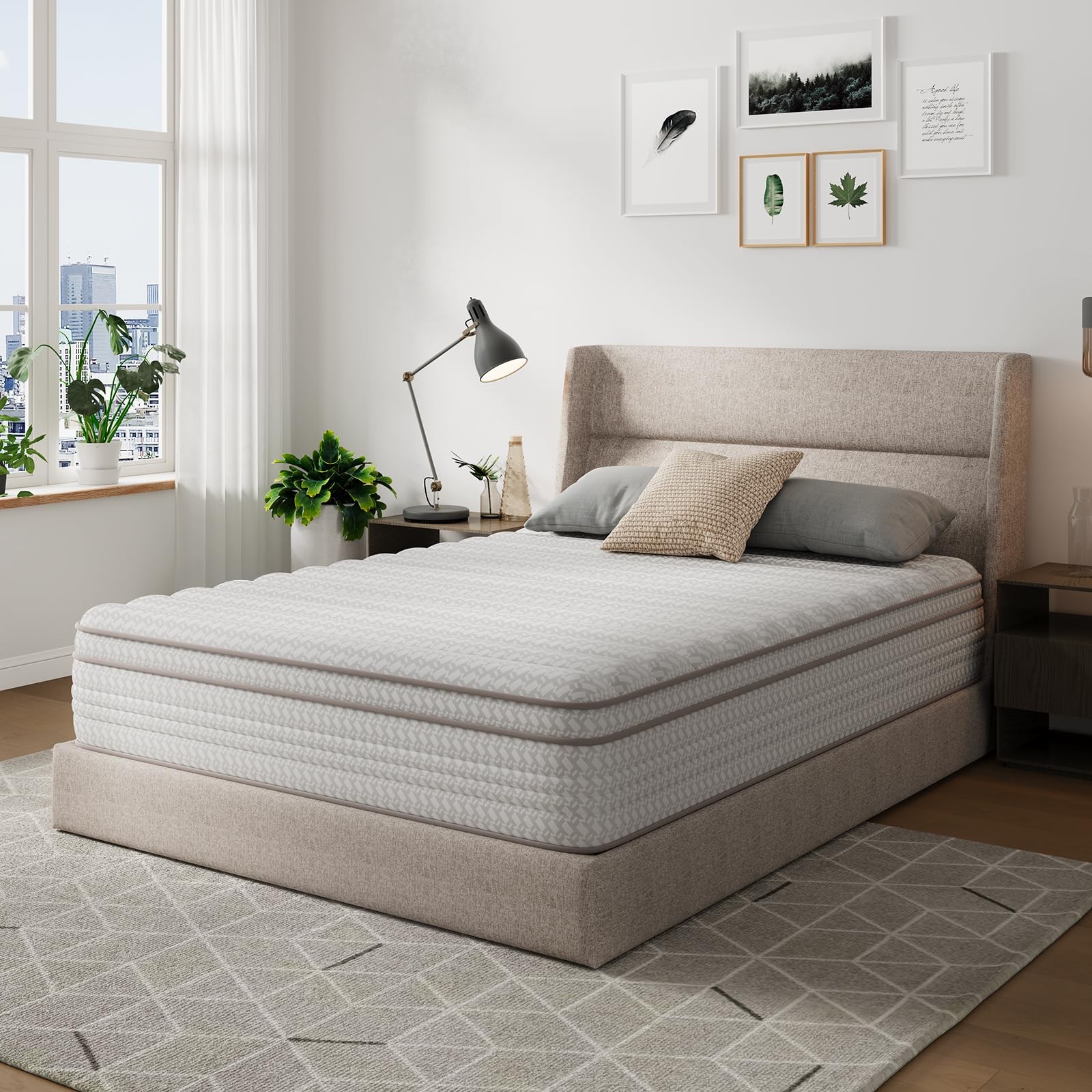 Novilla 14 Inch King Size Mattress, Hypoallergenic & Back Pain Relief, Hybrid…