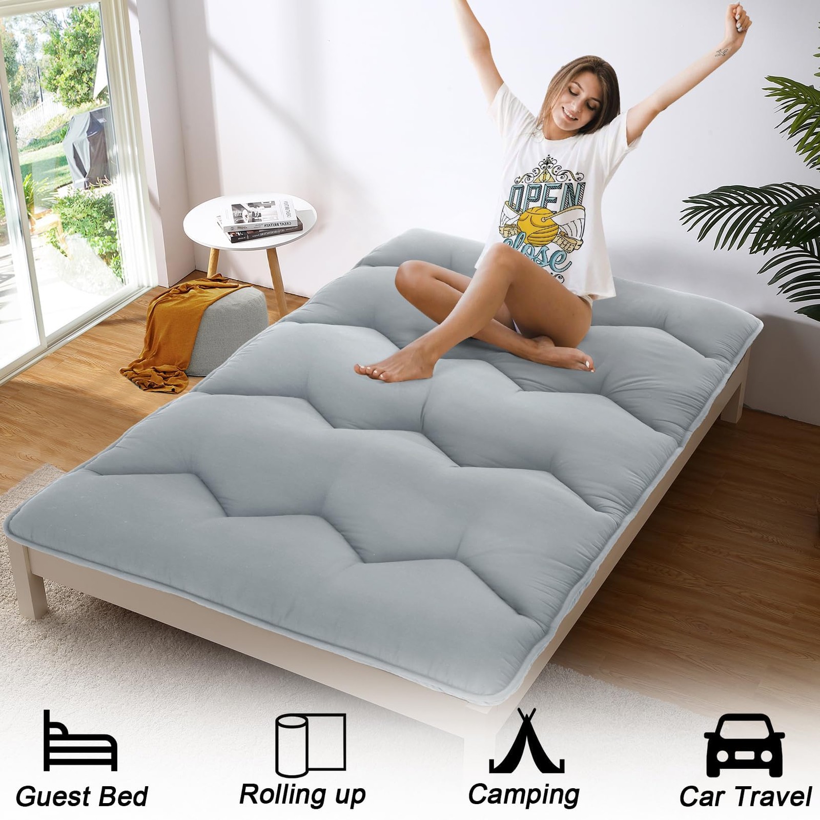 Floor Mattress Japanese Futon Mattress Sleeping Tatami Mat Twin/Full/Queen Size