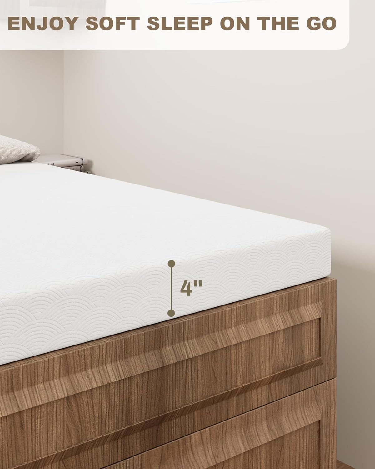 Ferlizer [RV Short King] Mattress, 4″ Memory Foam Topper